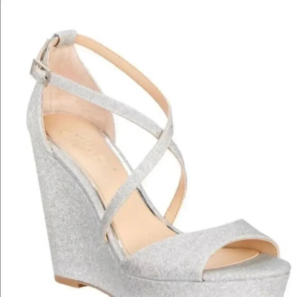 Badgley Mischka Silver Wedges